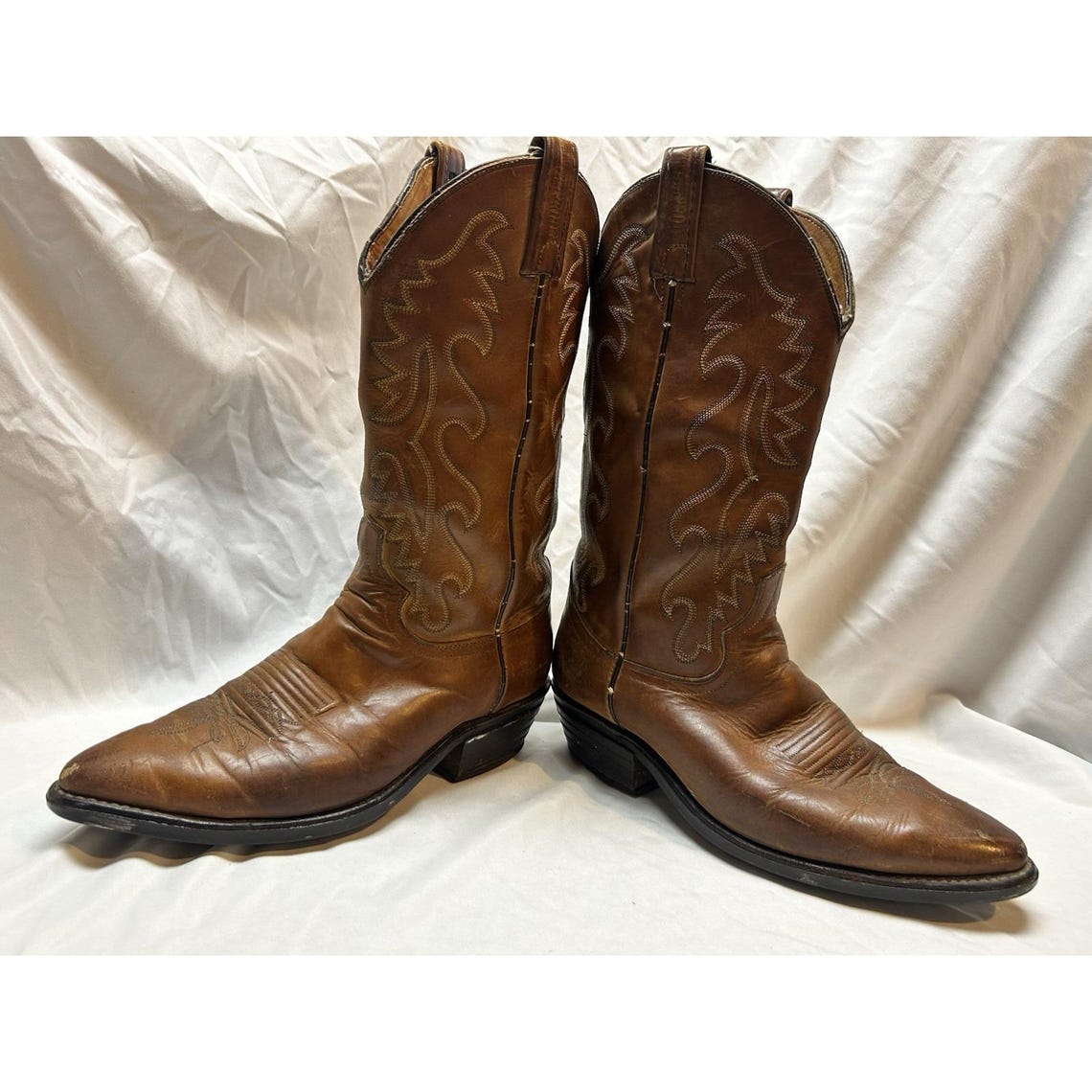 VTG Dan Post Western Boots Brown Leather Mens 8.5 EW Cowboy Festival, photo 3 sur 5