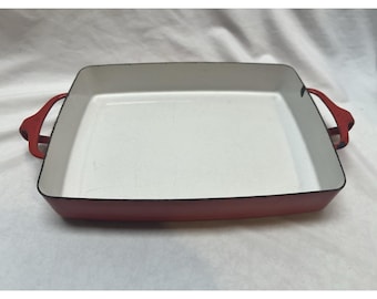 Vtg DANSK Kobenstyle FRANCE Red Enamel Large Baking Pan Casserole Dish 10.75"