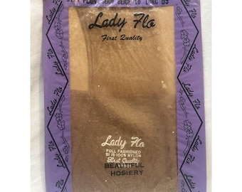 VTG 60-tals nylonstrumpbyxor beige nya i förpackningen Lady Flo 10 långa