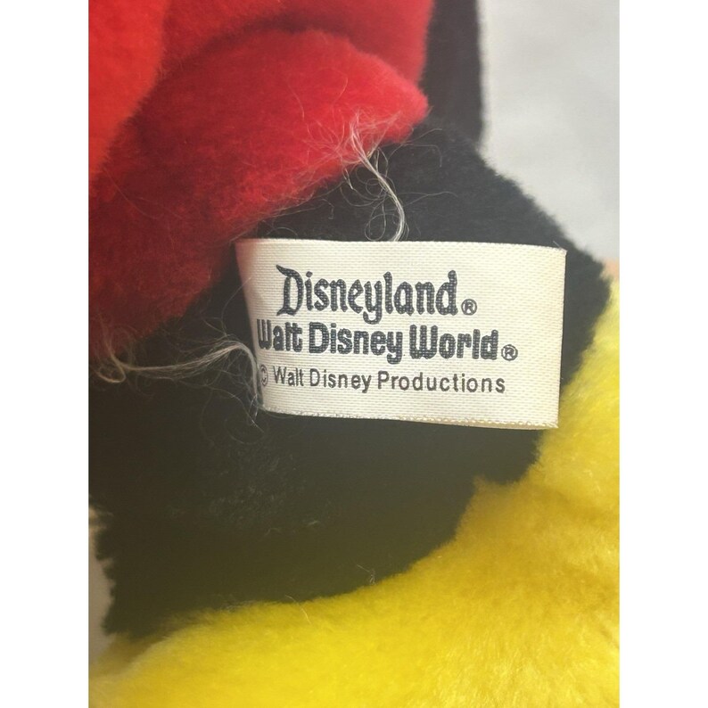 Vintage 1980s Disneyland Disney World Mickey Mouse 12" Plush Stuffed Animal Toy image 4