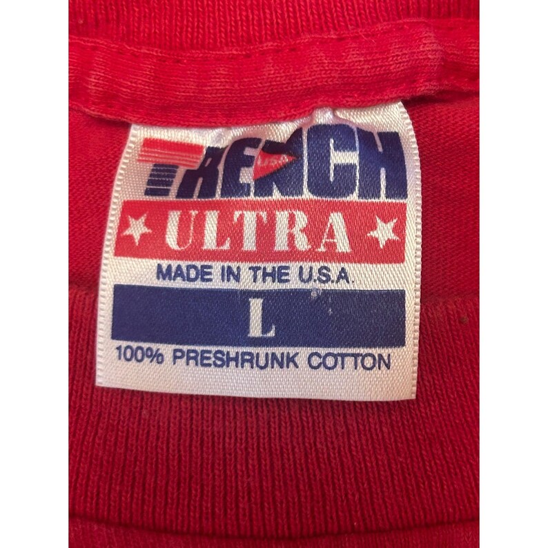 VTG 90s Kansas City Chiefs Red Short Sleeve T-shirt Size Large Single Stitch image 6