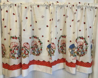 VTG 80s Strawberry Shortcake Curtain Panels Set Of Two