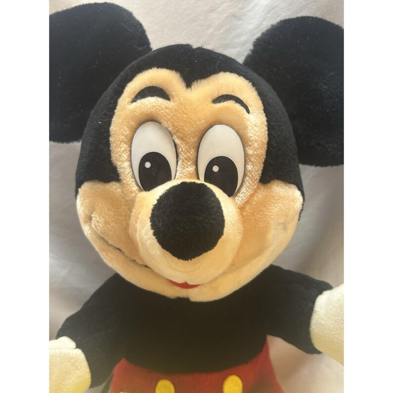 Vintage 1980s Disneyland Disney World Mickey Mouse 12" Plush Stuffed Animal Toy image 2