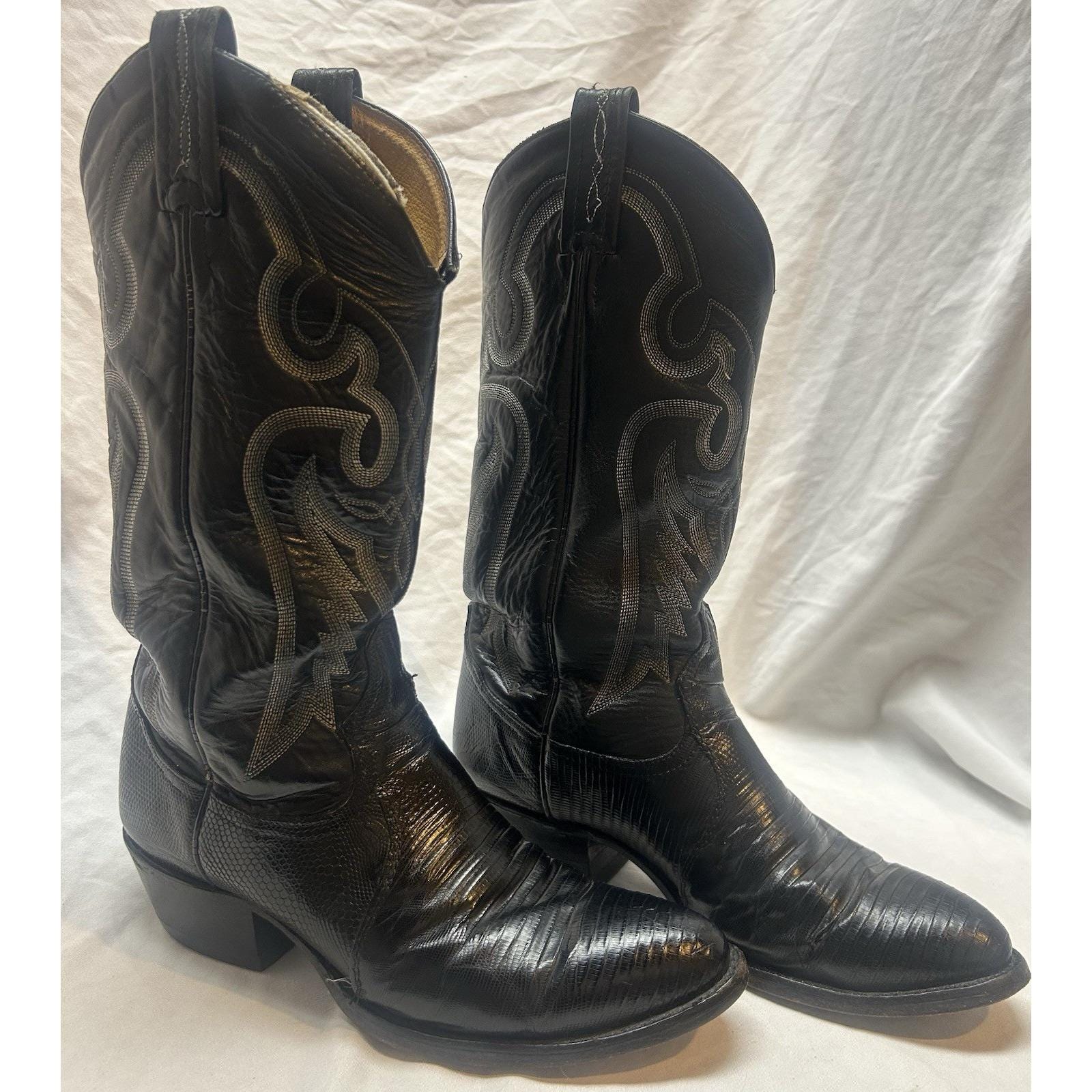 Vintage Tony Lama Black Boots - Etsy