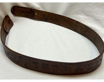 VTG handgemaakte leren riem Thomas 33" lang country western jacht
