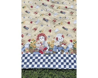 VTG Raggedy Ann & Andy Comforter Twin Size Cottagecore Kids 80s 90s