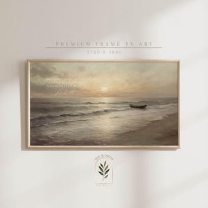 May include: A framed print with a seascape scene of a boat on the water at sunset. The print includes the text "The Lord is my light and my salvation; whom shall I fear?" with the verse number "Psalm 27:1".