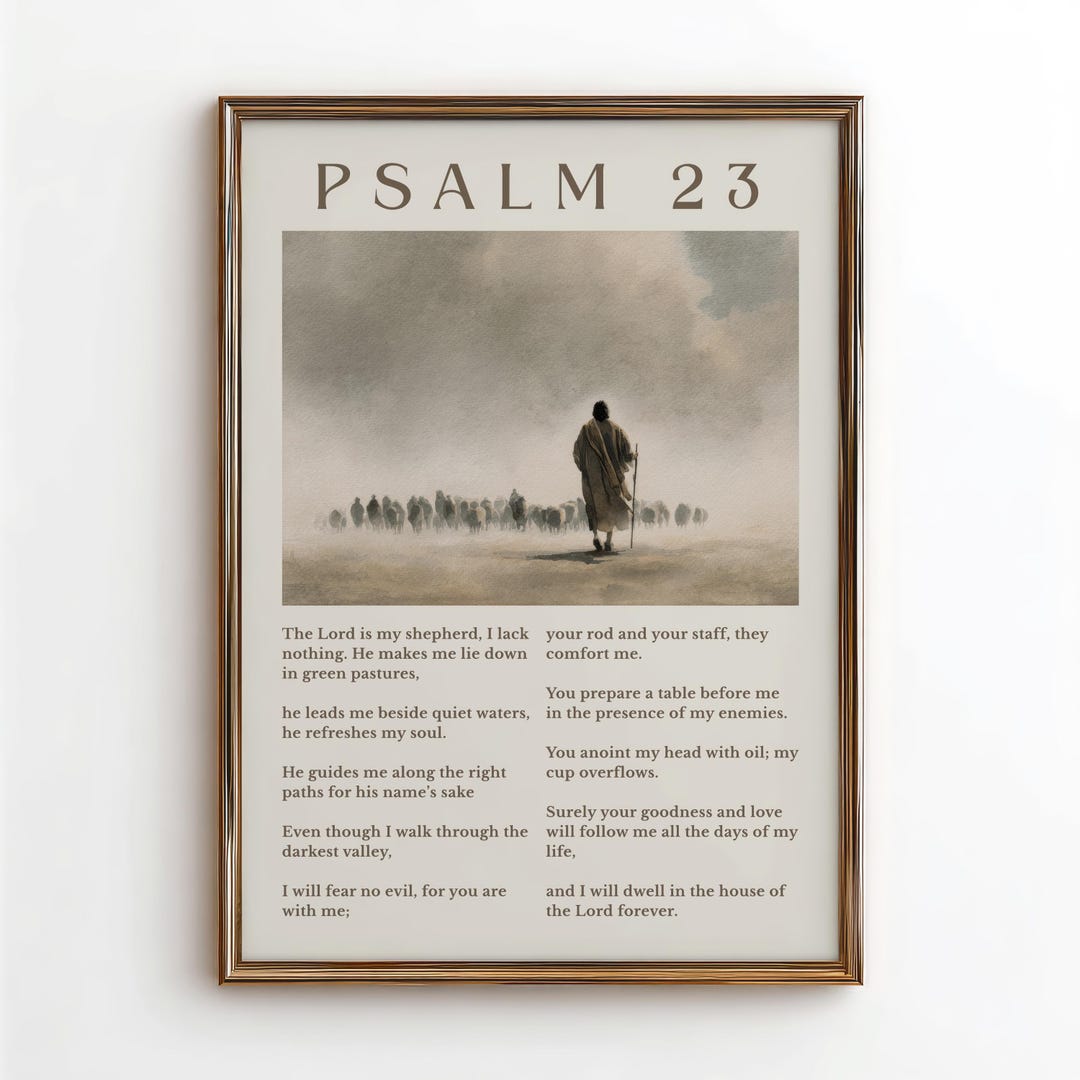 Psalm 23 Scripture Wall Art Christian Decor, Jesus Poster Christian ...