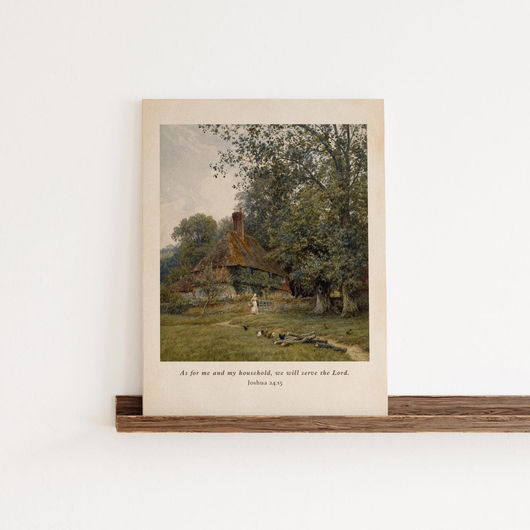 Cottage Scripture Image Bible Verse Print Vintage Decor, English Cottage Core Decor ...