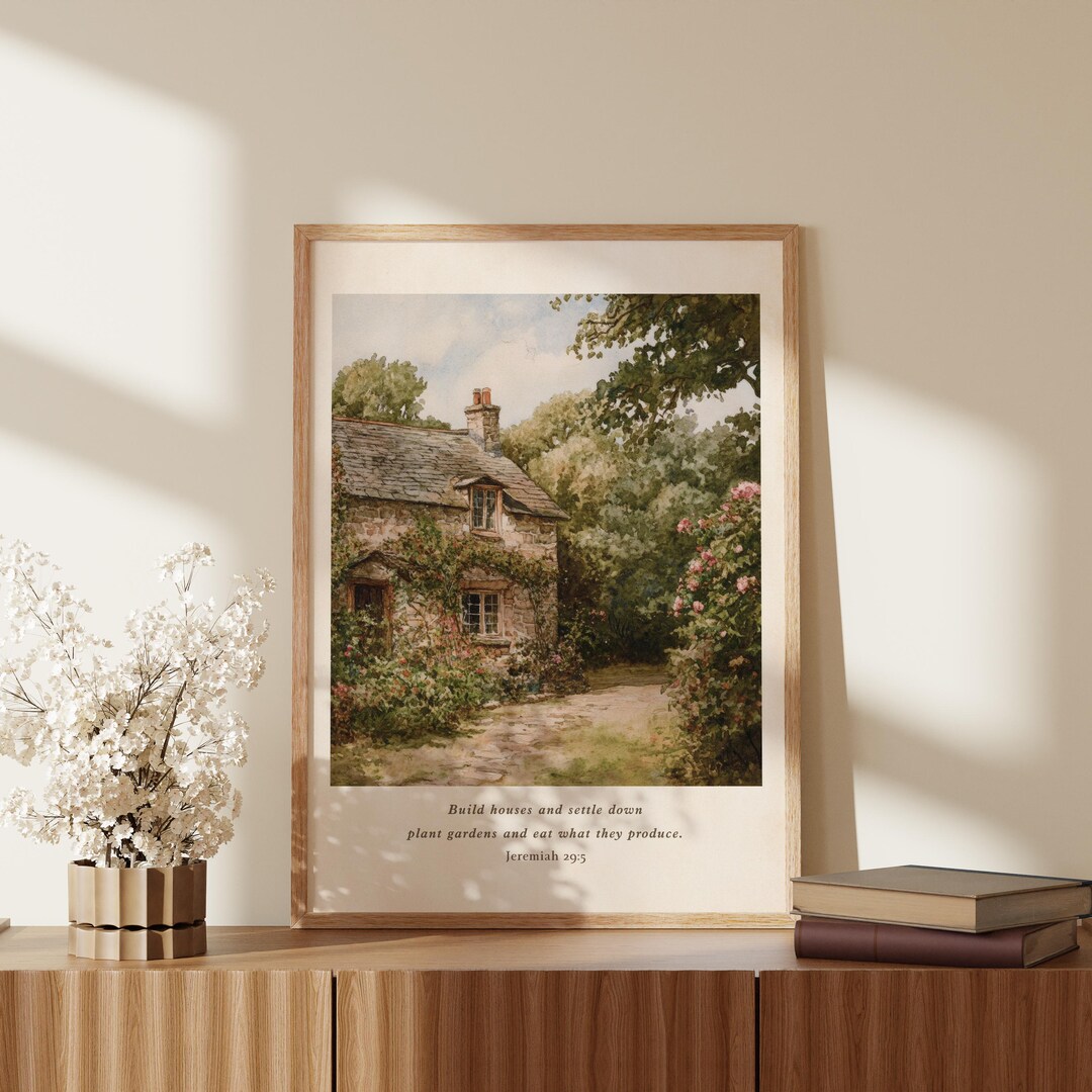 Christian Art Bible Verse Print Vintage Decor, Scripture Wall Art ...