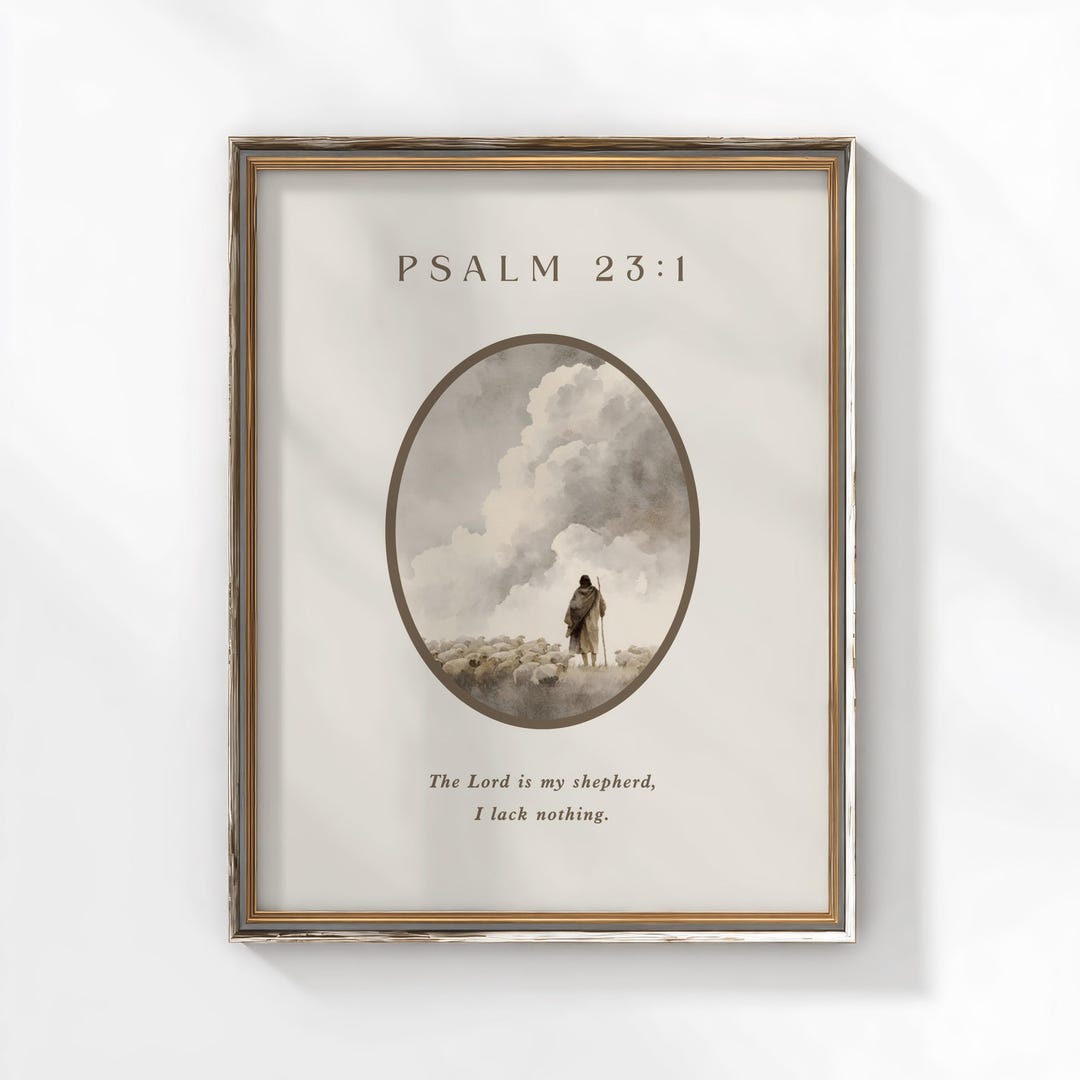 Psalm 23 Scripture Wall Art Christian Decor, Bible Verse Wall Art Gift ...