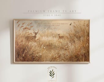 scripture wall art samsung frame tv art christian decor, fall frame tv art vintage decor, bible verse art landscape painting farmhouse decor