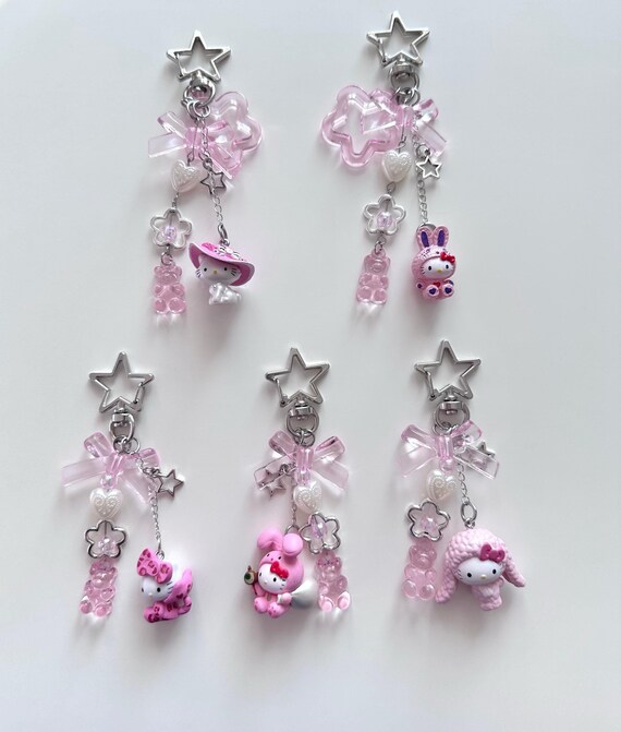 Hello Kitty Keychain - Hello Kitty Keyring - Porte clé Hello Kitty - Kawaii Keyring