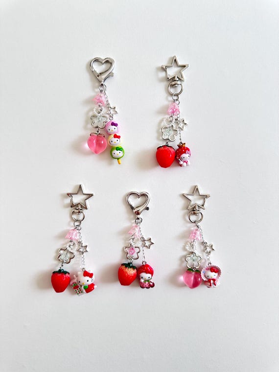Hello Kitty Keychain - Hello Kitty Keyring - Porte clé Hello Kitty - Kawaii Keyring