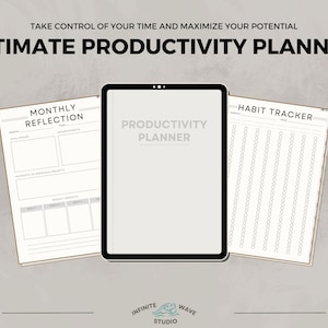 Ultimativer Produktivitätsplaner | Habit Tracker | Aufgabenliste | Ausgaben-Tracker | To Do Liste | Dinge erledigen | Digitaler Planer