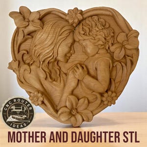 Mutter und Tochter - STL-Datei für CNC-Holzschnitzerei, Cnc-Fräserdateien