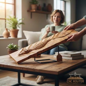 Rilievo in legno "Crocodile River" - File STL per intaglio 3D su legno per fresatrice CNC immagine 6