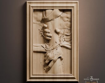 Jesus Hand Holding Relief – 3D Wood Carving STL File for CNC Router (Digital Download)