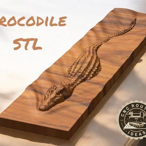 Krokodil: STL-bestand voor CNC-houtsnijwerk, CNC-routerbestanden
