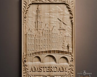 Amsterdam Baroque City Frame Edition Relief – 3D Wood Carving STL File for CNC Router