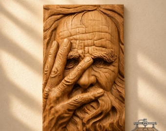 Saint Peter Face Relief – 3D Wood Carving STL File for CNC Router
