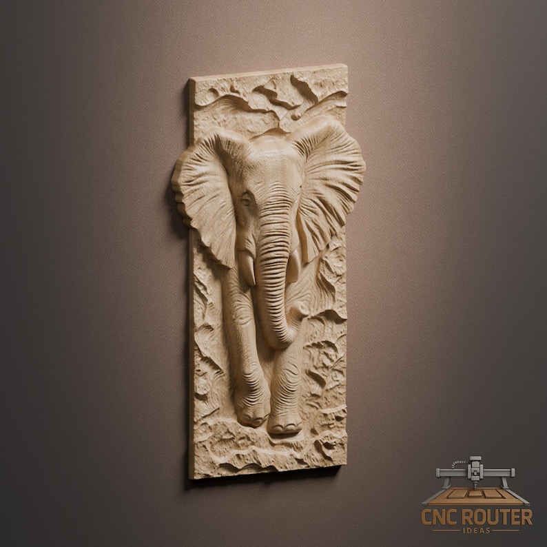 Elephant Relief – 3D Wood Carving STL File for CNC Router - Etsy