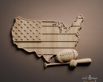 Baseball and Football Relief – 3D Wood Carving STL File for CNC Router (Digital Download)