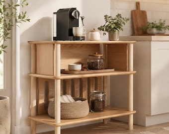 Coffee Bar Cabinet, Narrow Console Table for Kitchen Storage, Wooden Coffee Station Stand, Bar Cabinet