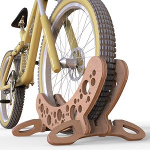 Multiplex fietsenrek, fietsvloerhouder, fietsenrek, CNC-sjabloon, fietsenstalling, Vector instant download, dxf-sjabloonpatroon