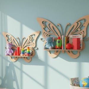 Archivos CNC para estante de mariposas, decoración para habitación infantil (descarga digital)