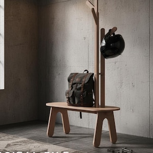 Plywood Hall Stool and Hanger CNC Router File (svg, dxf, pdf)