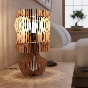 Laser Cut Parametric Lamp, Bedside Lampshade (DXF SVG File)