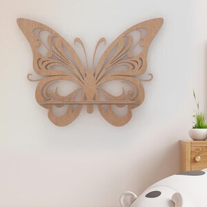 Schmetterling Regal Kinderregal Wandregal CNC digitale Dateien Kinderzimmer dekorative Holzvorlage DXF SVG Plan