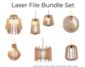 Laser Cut Chandelier Lamps SVG Template Bundle (Digital Download)