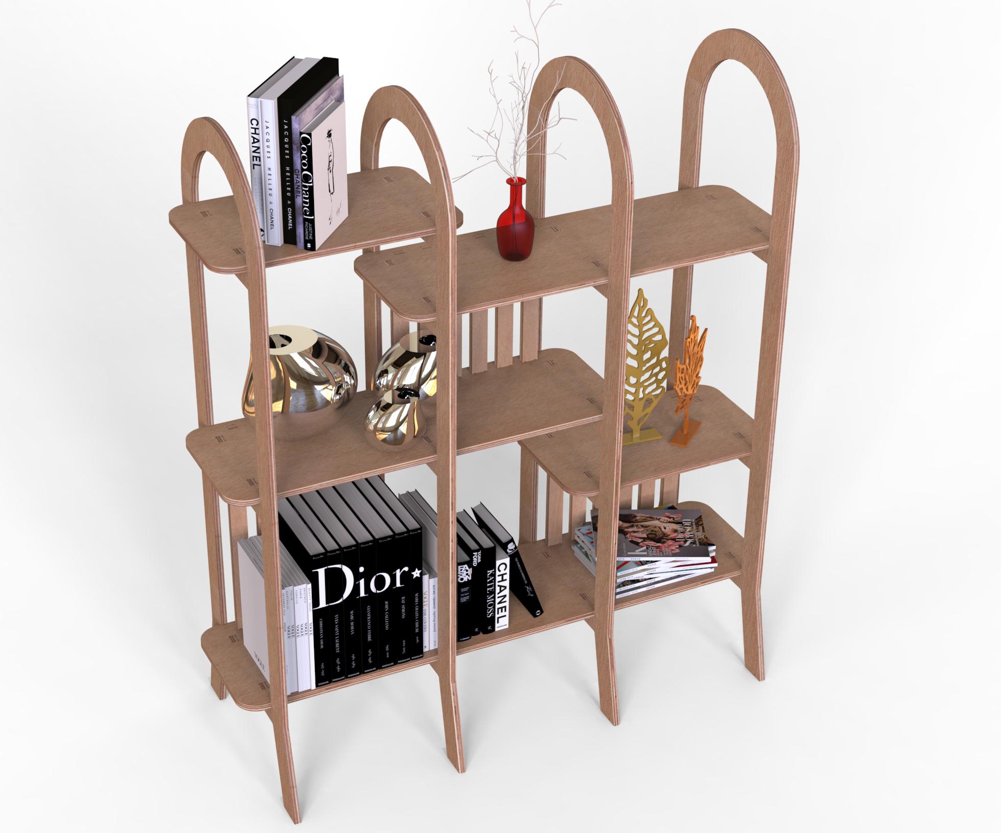 Shelf CNC Router Cut File, Bookcase Rack DXF SVG Template Plan - Etsy