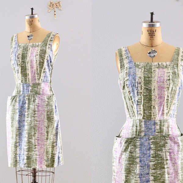 1950s day dress  / 50s sun dress / 1950s cotton dress