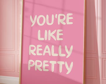 Impresión rosa de afirmación preppy, arte mural motivacional femenino y moderno (descarga digital)