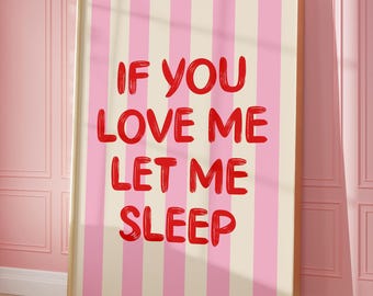 Póster "Si me amas, déjame dormir", descarga digital