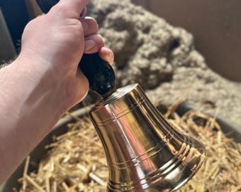 Hand bell bronze with black wooden handle / Bronze hand bell with black wooden handle