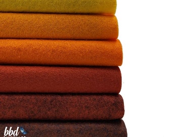 Wool Blend Felt Sheets Collection | Sunflower Fields Colors | 6 sheets | You choose size