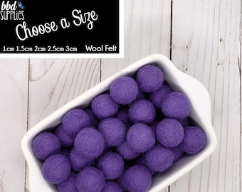 Wool Felt Balls | Lavender Purple | You choose size | Felt Pom Poms| Felt Beads | Felt Garland | DIY