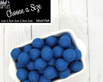 Wool Felt Balls | Deep Blue Sea | You choose size | Felt Pom Poms| Felt Beads | Felt Garland | DIY