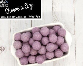 Wool Felt Balls | Lilac Purple | You choose size | Felt Pom Poms| Felt Beads | Felt Garland | DIY