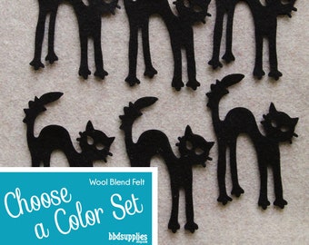 Wool Blend Felt Shapes | 12 Scaredy Cats | Pick a Color | DIY