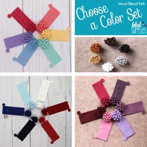 Wool Blend Felt Flowers | 12 Mini Marigolds | Pick a Color Set | DIY | 12 Unassembled Flowers