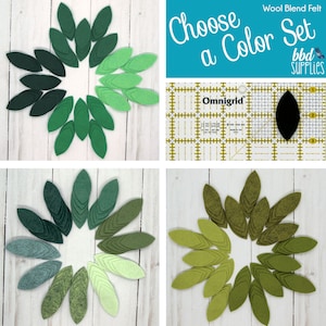 Wool Blend Felt Leaves | 72 2-inch Leaves | Pick a Color Set | DIY  | 1 Size