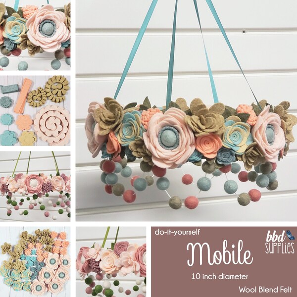 Felt Flower Mobile Etsy