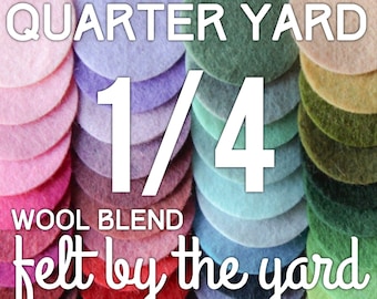 Felt by the Yard | Quarter (1/4) Yard of Wool Blend Felt | 9" x 36" | DIY