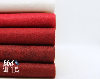 Wool Blend Felt Sheets Collection | Noel Colors | 6 sheets | You choose size