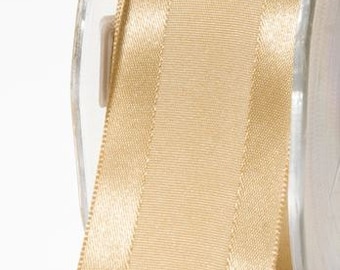 Satin Center Band Ribbon - Antique Gold - 1.5 inch - You Choose Yards